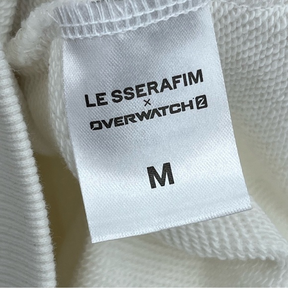 Overwatch x Le Sserafim M hoodie sweatshirt 0289 unisex men ivory white graphic - Picture 6 of 10